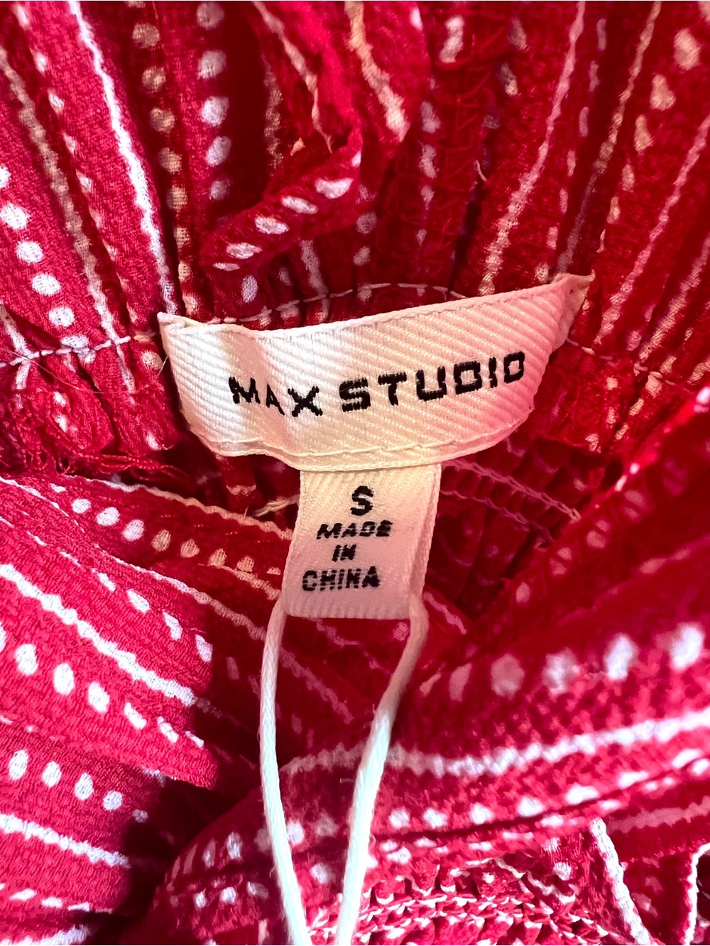 Max Studio Chic Boho Classy Red & White Striped Ruffle Jumpsuit - Picture 6 of 11